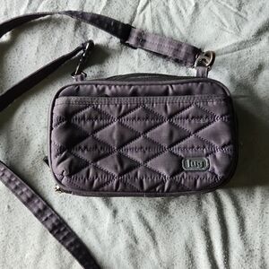 Lug Quilted Gray Crossbody Bag